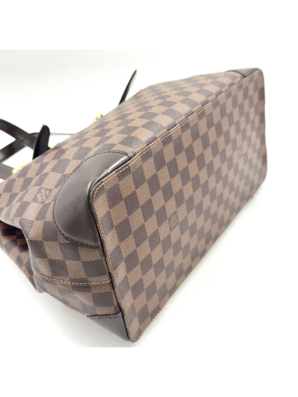 Louis Vuitton Hampstead MM Damier Ebene Leather Brown Tote Gold